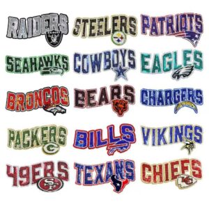 Large NFL glitering patches